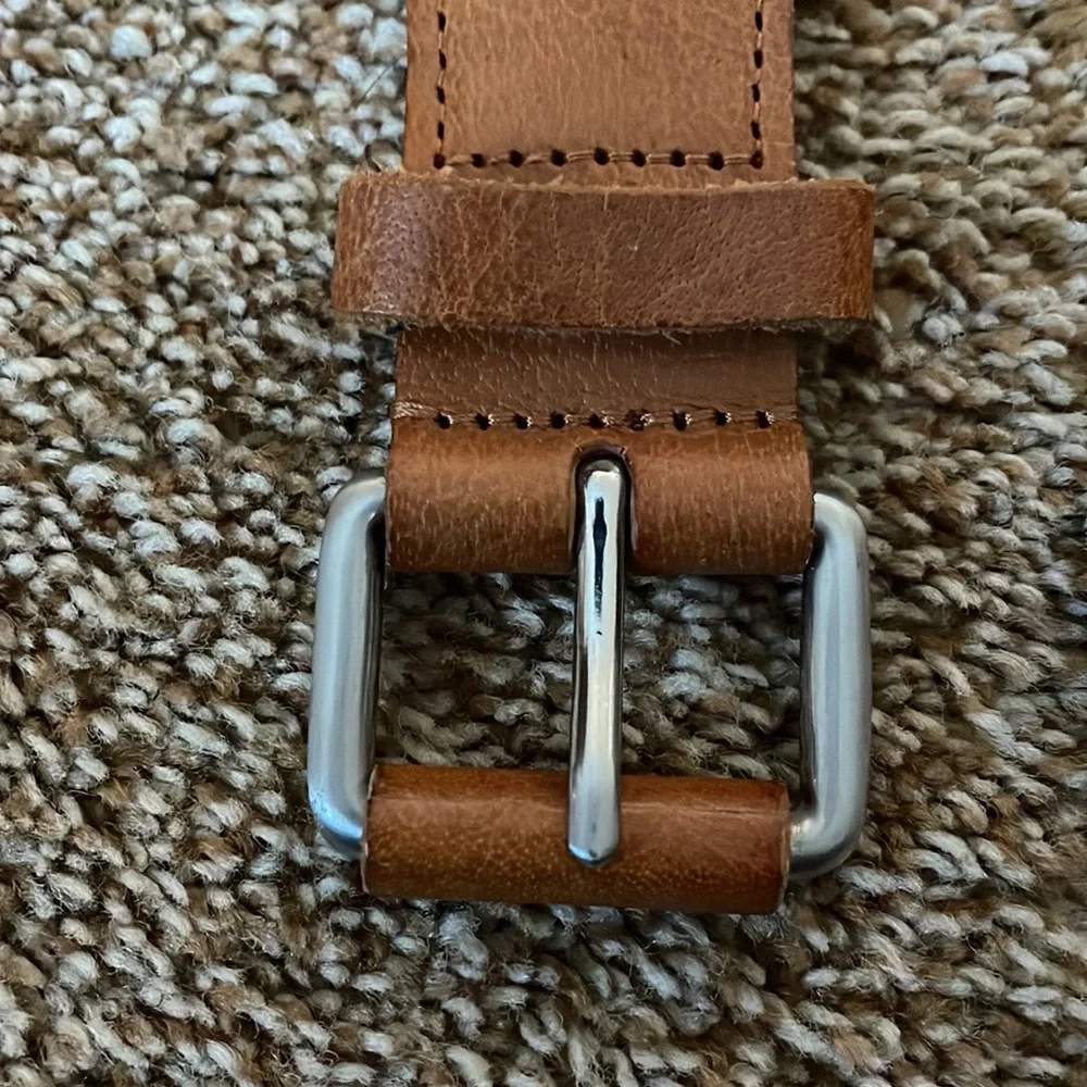 Carmel brown woven leather belt 42”